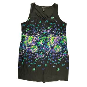 NYX | Lane Bryant Plus Size 26 Black Green Purple Shift Sleeveless Tank Dress